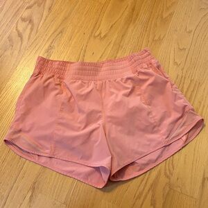 Lululemon Hotty Hot High Rise Lined Shorts 4" Size 12 sunny coral LW7AYXT